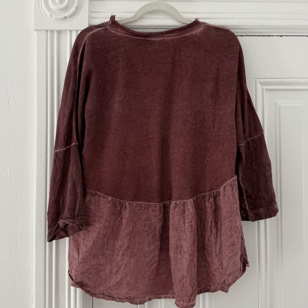 ๐ฆ Anthropologie Burgundy Relaxed Long Sleeve Sweatshirt - Picture 2 of 8